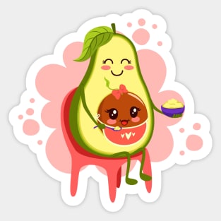 avocado mum baby feeding Sticker